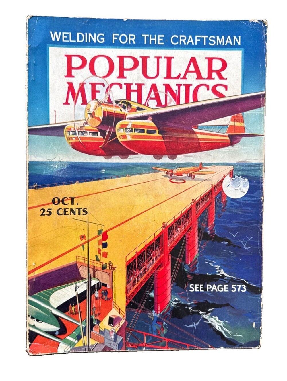 Popular Mechanics October 1935 Welding For The Craftsman Read Desc.
